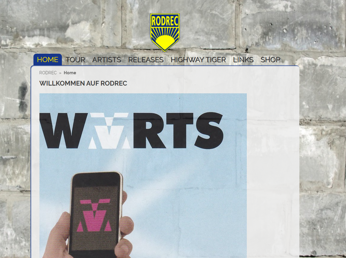 Rodrec Webseite